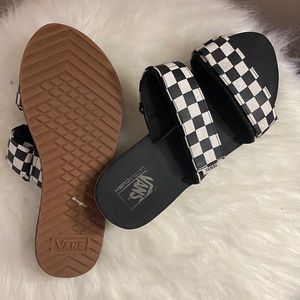 Checkered vans slides